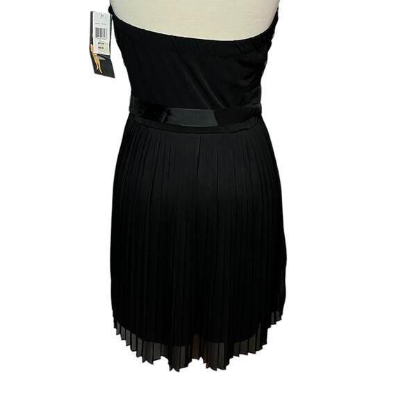 Ruby Rox Vintage Y2K Dress M Black Multi Sequin Strapless Pleated Fairy Showgirl - Picture 4 of 16